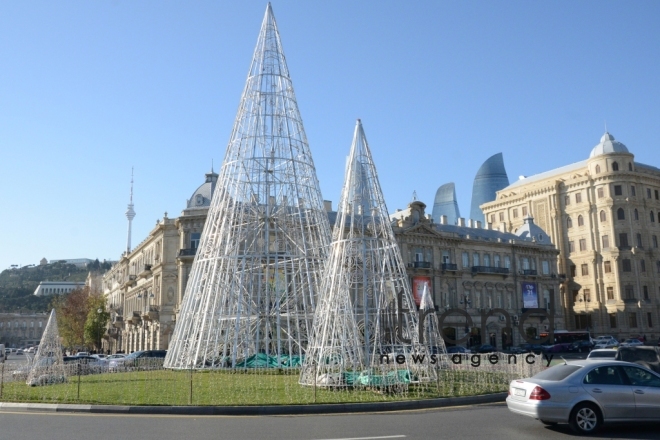 Baku preparing for New Year celebration (part 2). Azerbaijan, Baku, december 28, 2017